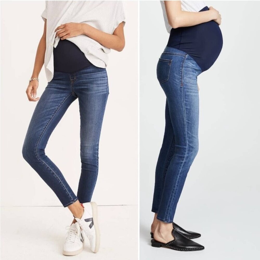 Madewell Women Maternity Jeans Sz 25 Dark Wash Skinny Leg Stretch Denim Classic